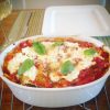 Vegetarische lasagne van huttenkäse en spinazie